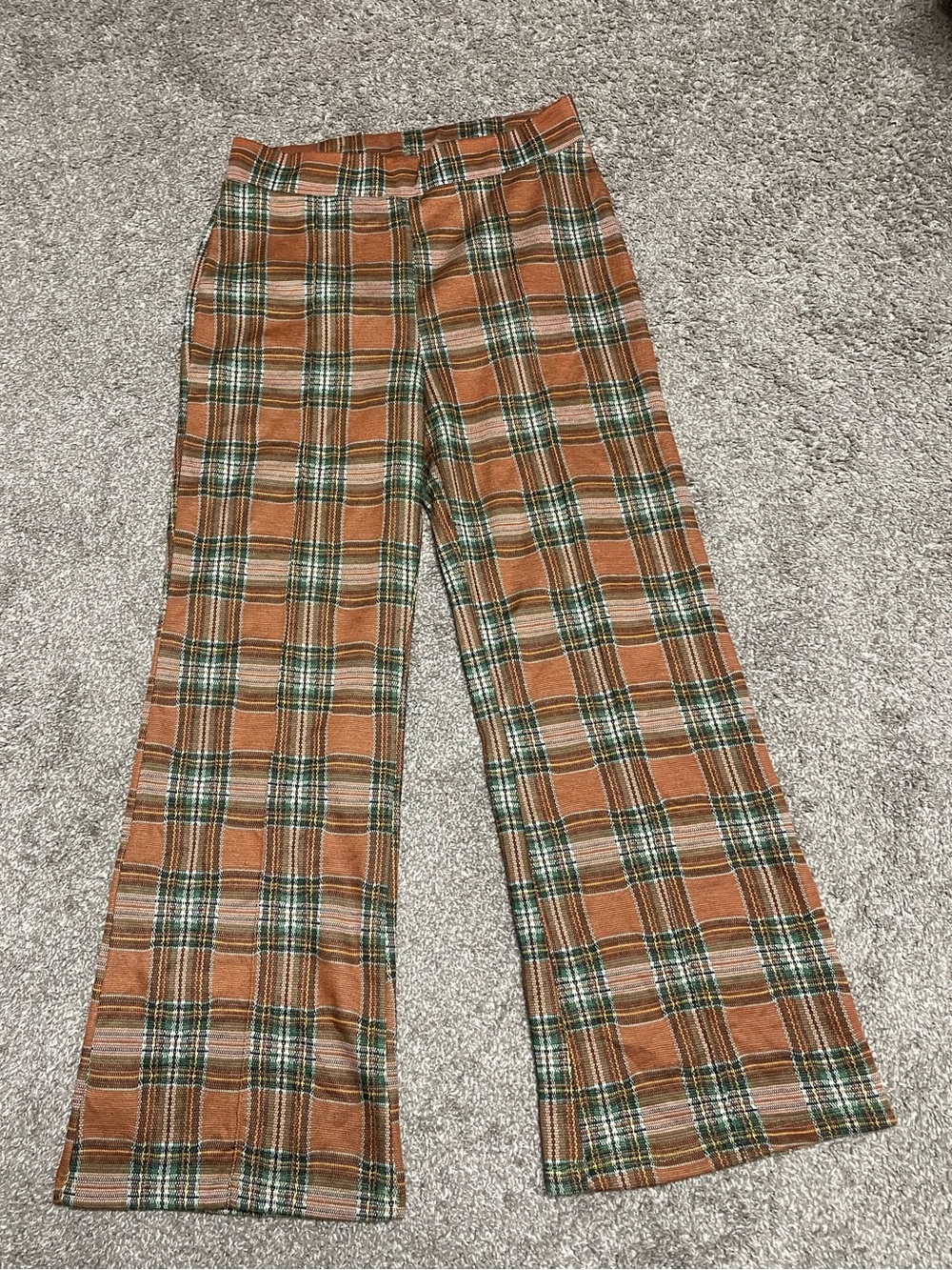 Free People Plaid Jules Flare Pants Women’s Size Medium